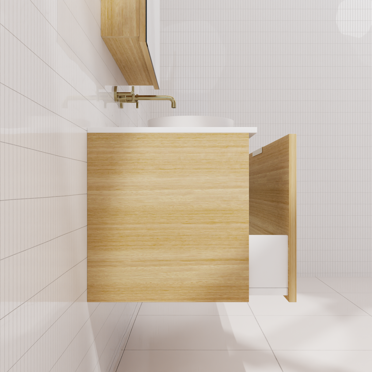 Zoe - 1200mm Light Oak Wall Hung Vanity