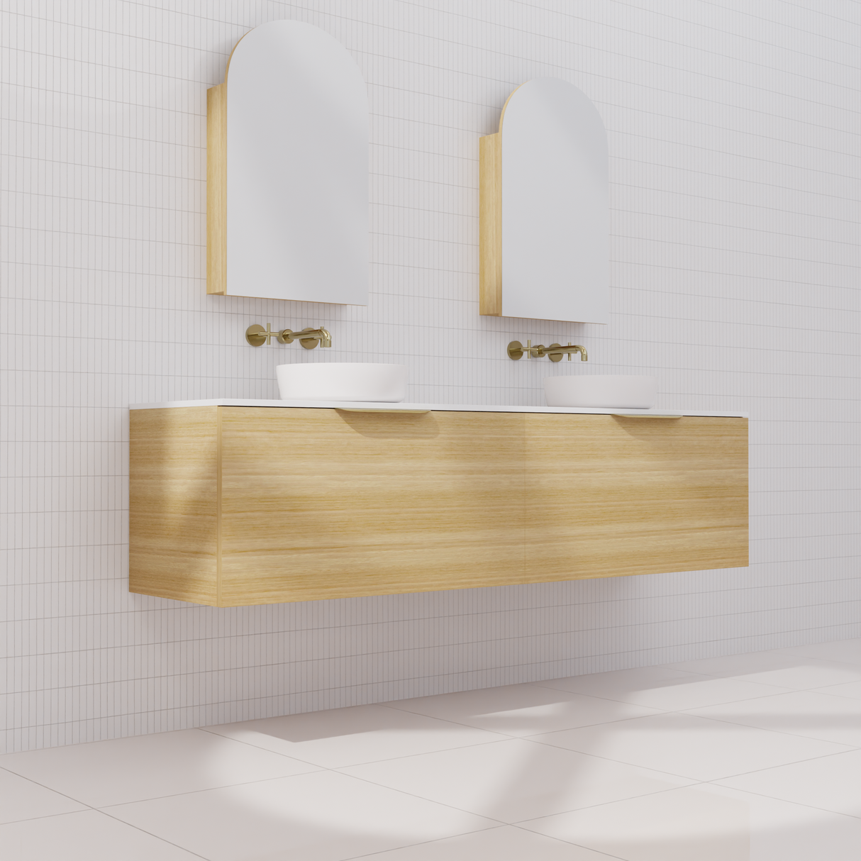 Zoe - 1800mm Light Oak Wall Hung Vanity