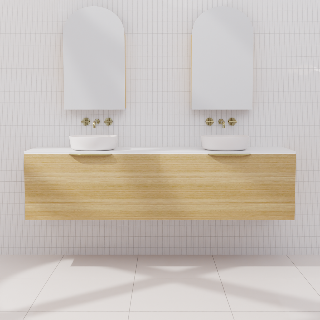 Zoe - 1800mm Light Oak Wall Hung Vanity