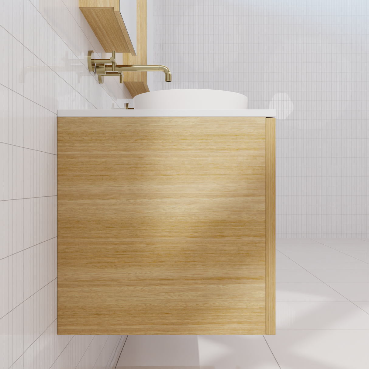 Zoe - 1800mm Light Oak Wall Hung Vanity