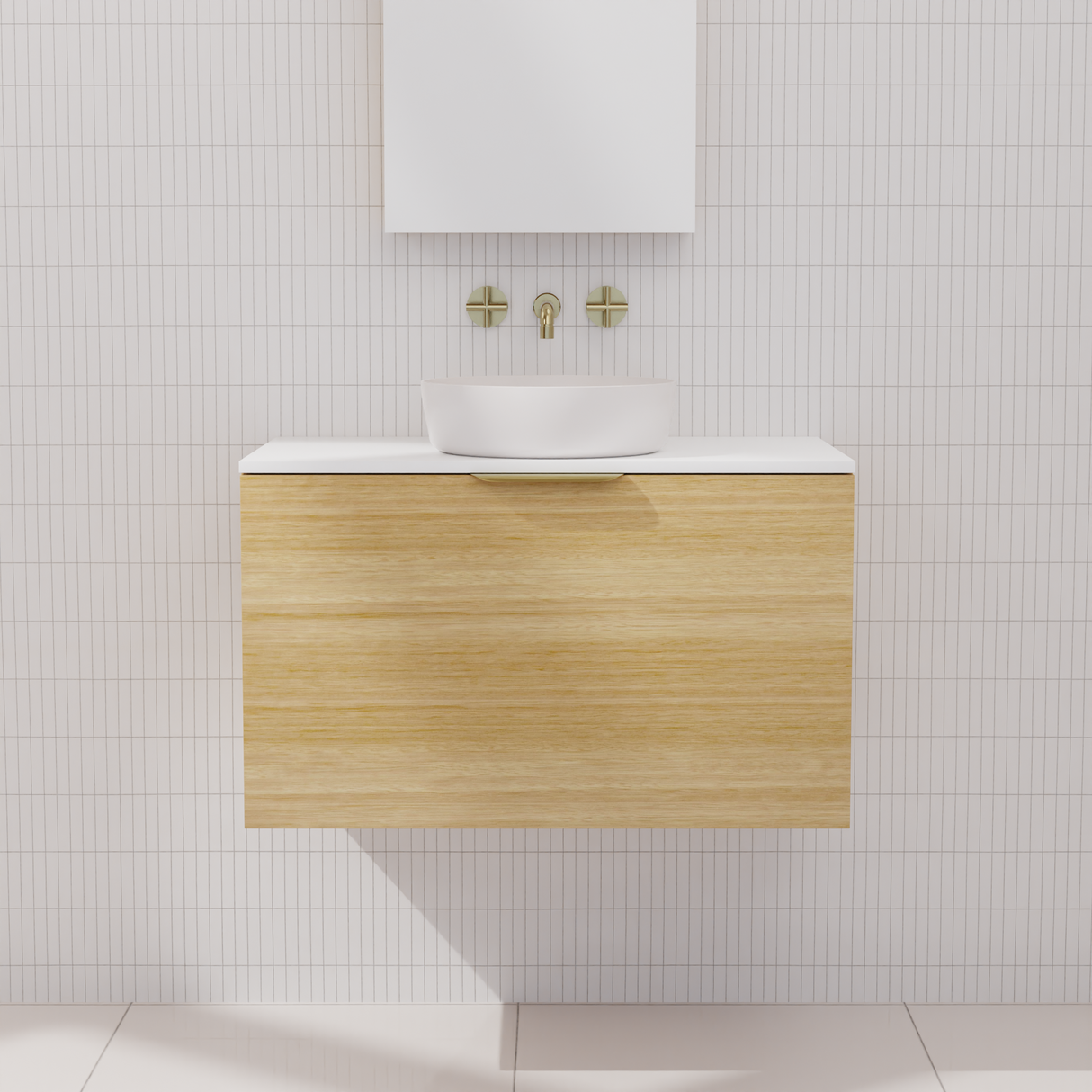 Zoe - 750mm Light Oak Wall Hung Vanity
