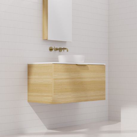 Zoe - 900mm Light Oak Wall Hung Vanity