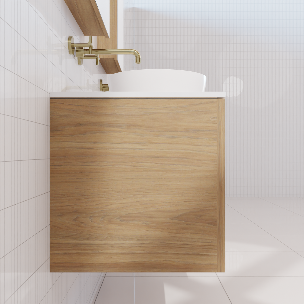 Zoe - 1500mm Prime Oak Wall Hung Vanity