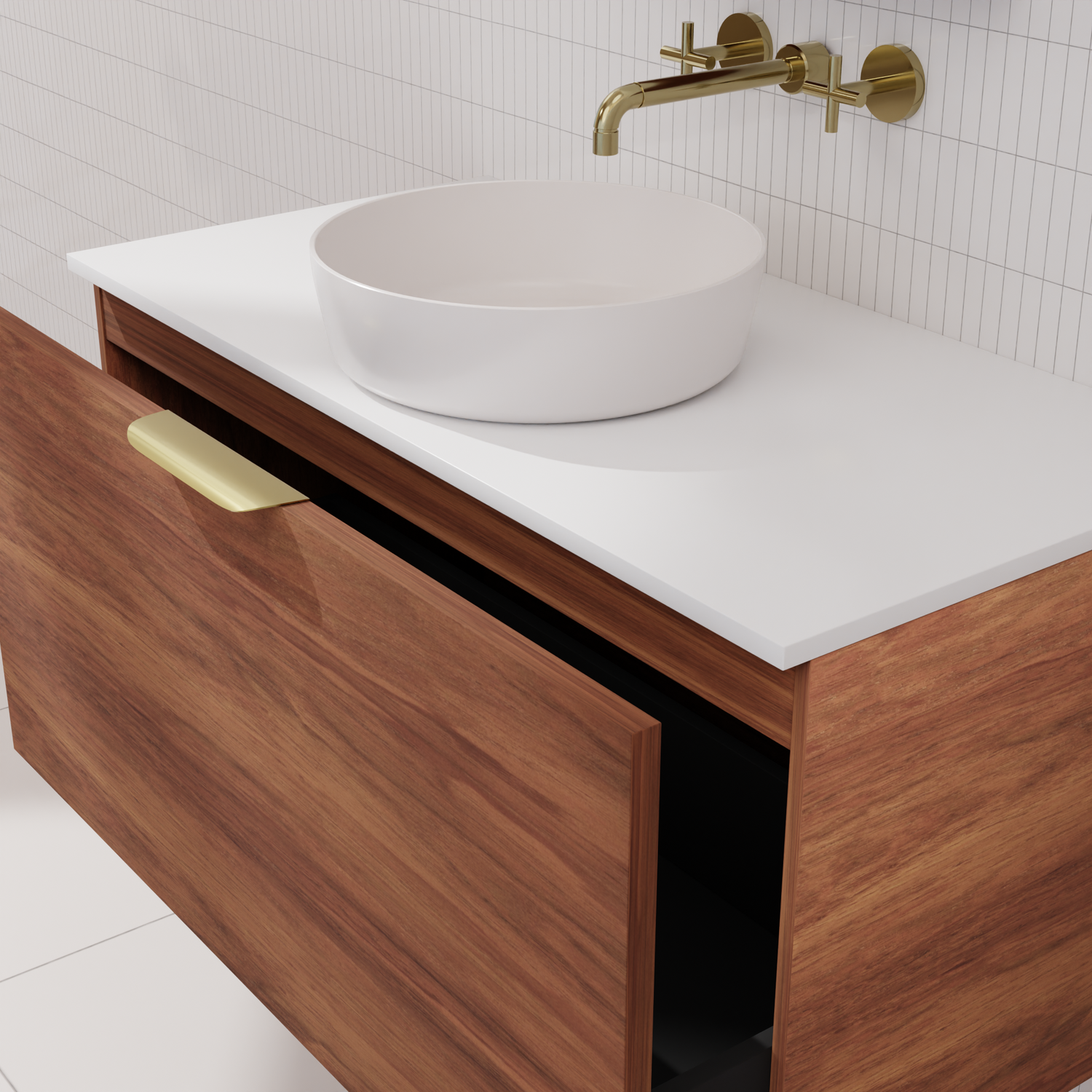 Zoe - 900mm Tasmanian Blackwood Wall Hung Vanity