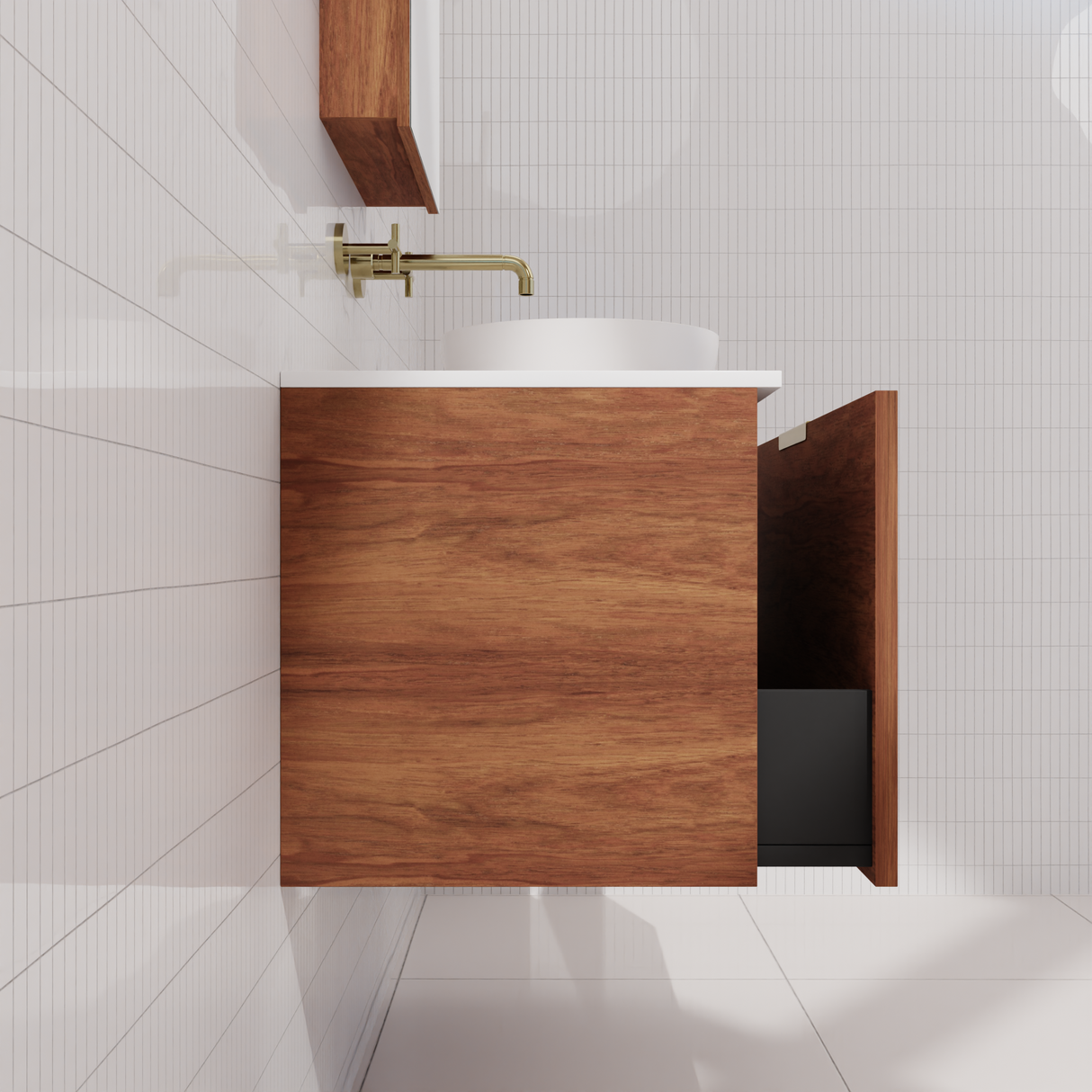 Zoe - 900mm Tasmanian Blackwood Wall Hung Vanity