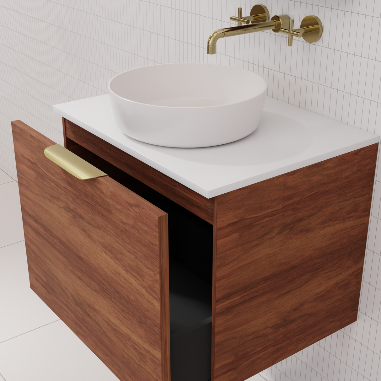 Zoe - 600mm Tasmanian Blackwood Wall Hung Vanity
