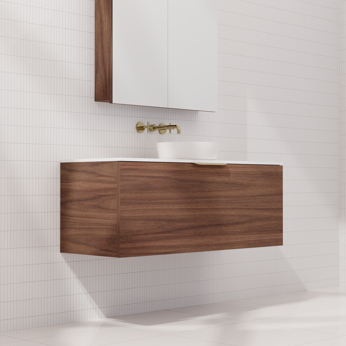 Zoe - 1200mm Walnut Wall Hung Vanity