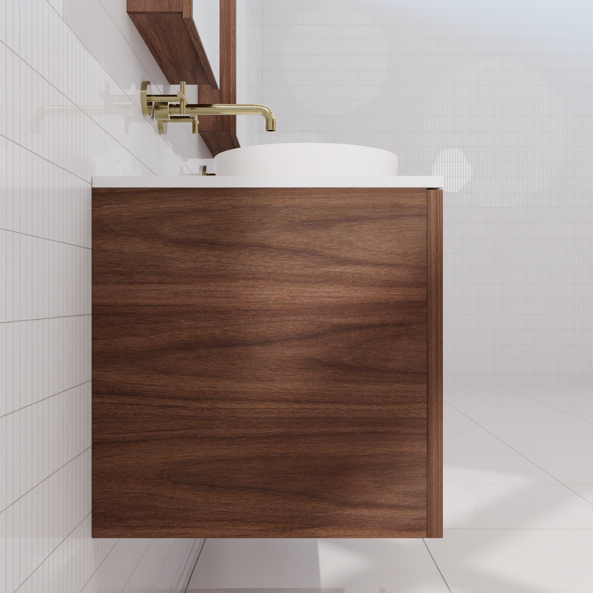 Zoe - 1800mm Walnut Wall Hung Vanity