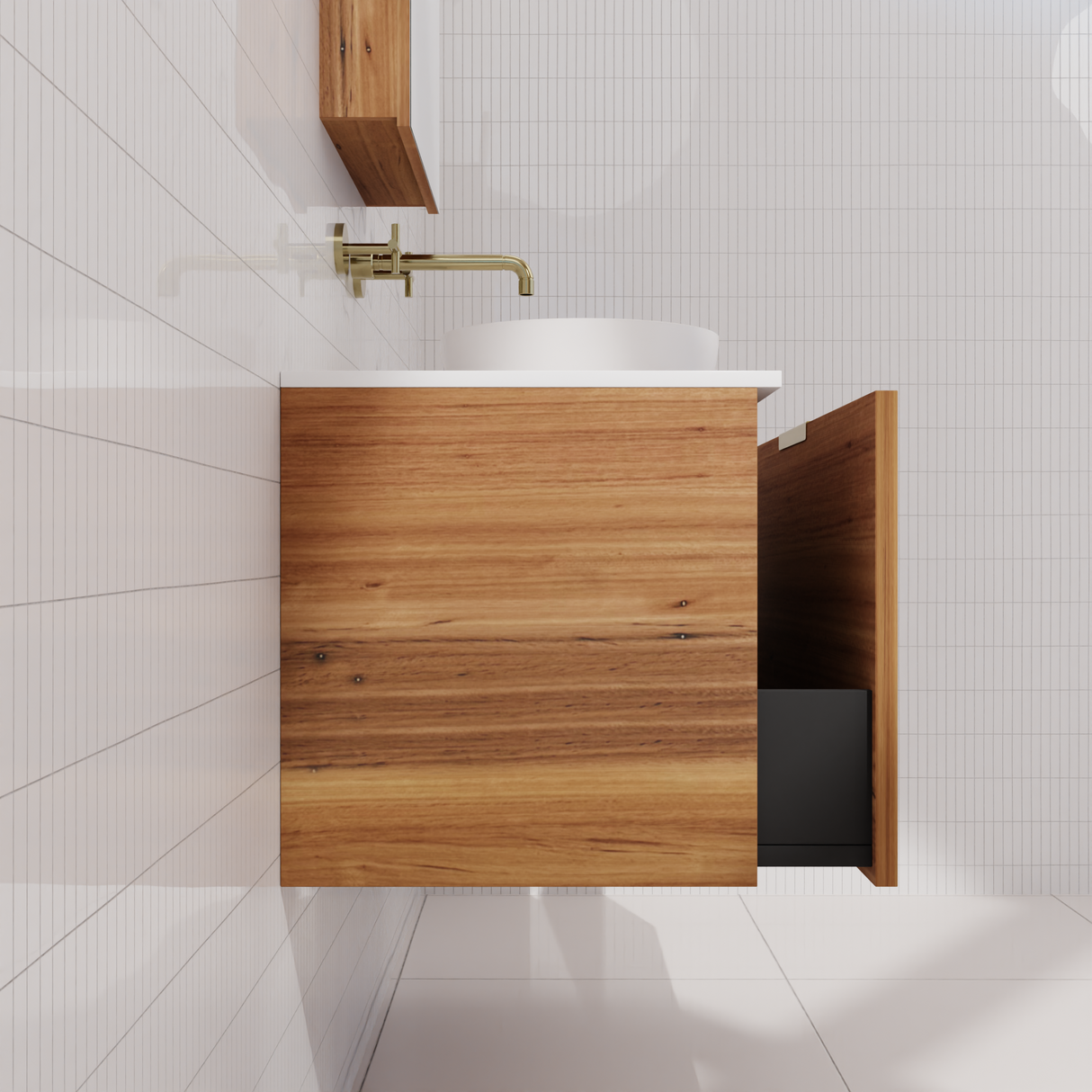 Zoe - 900mm Blackbutt Wall Hung Vanity
