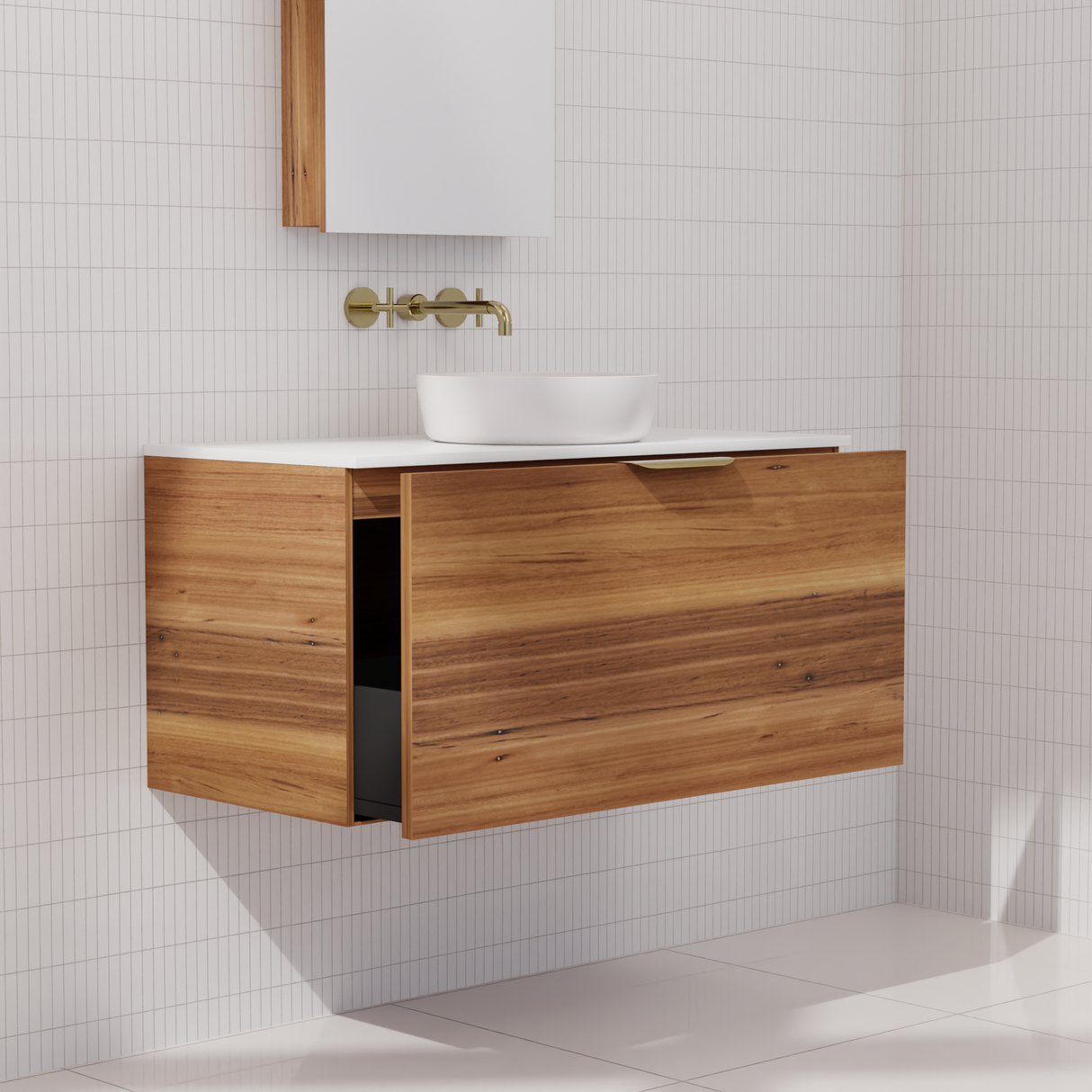 Zoe - 900mm Blackbutt Wall Hung Vanity
