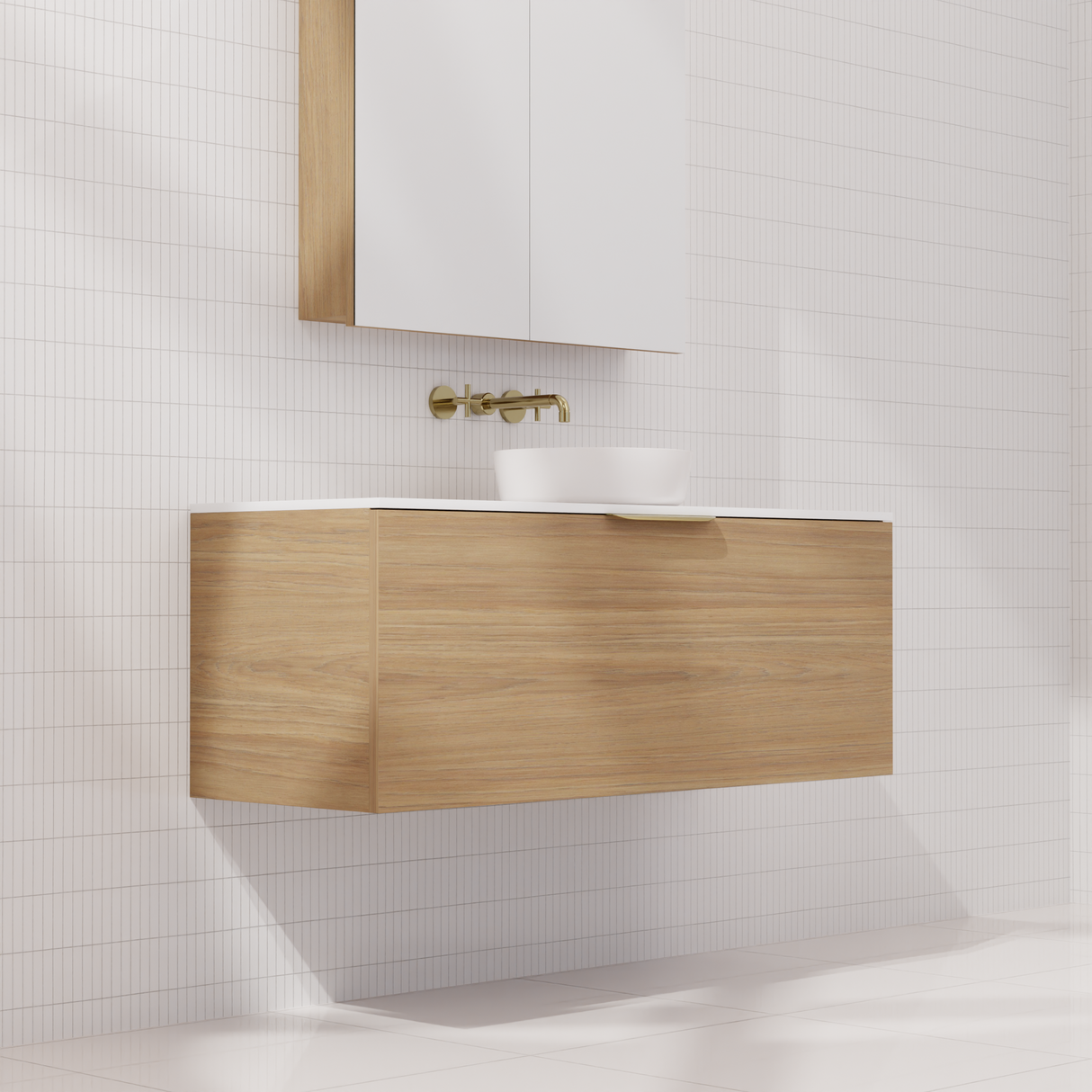 Zoe - 1200mm Prime Oak Wall Hung Vanity