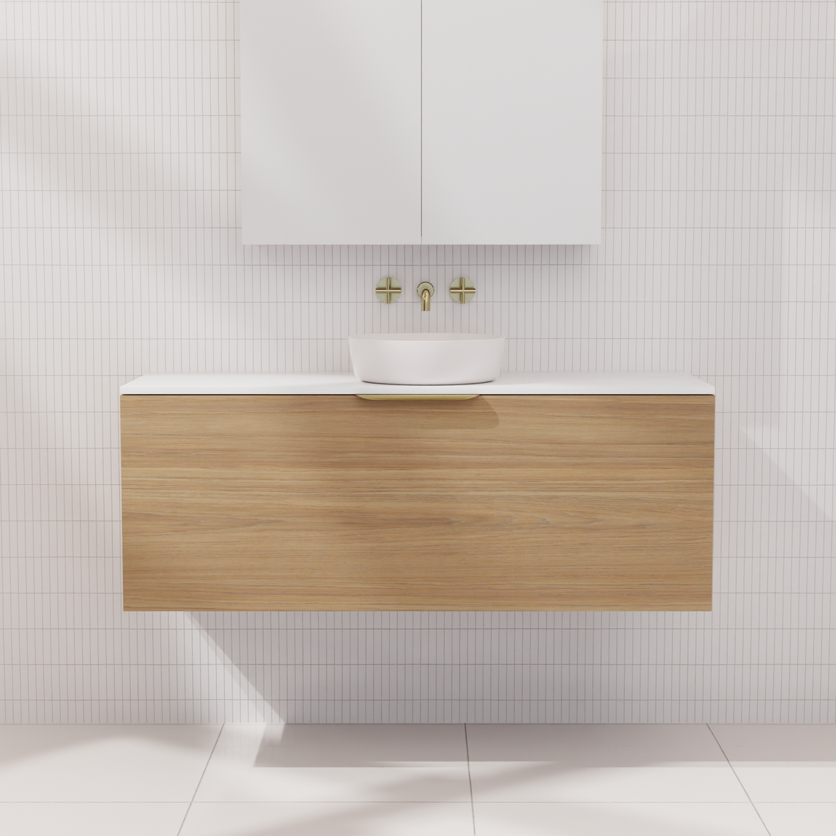Zoe - 1200mm Prime Oak Wall Hung Vanity