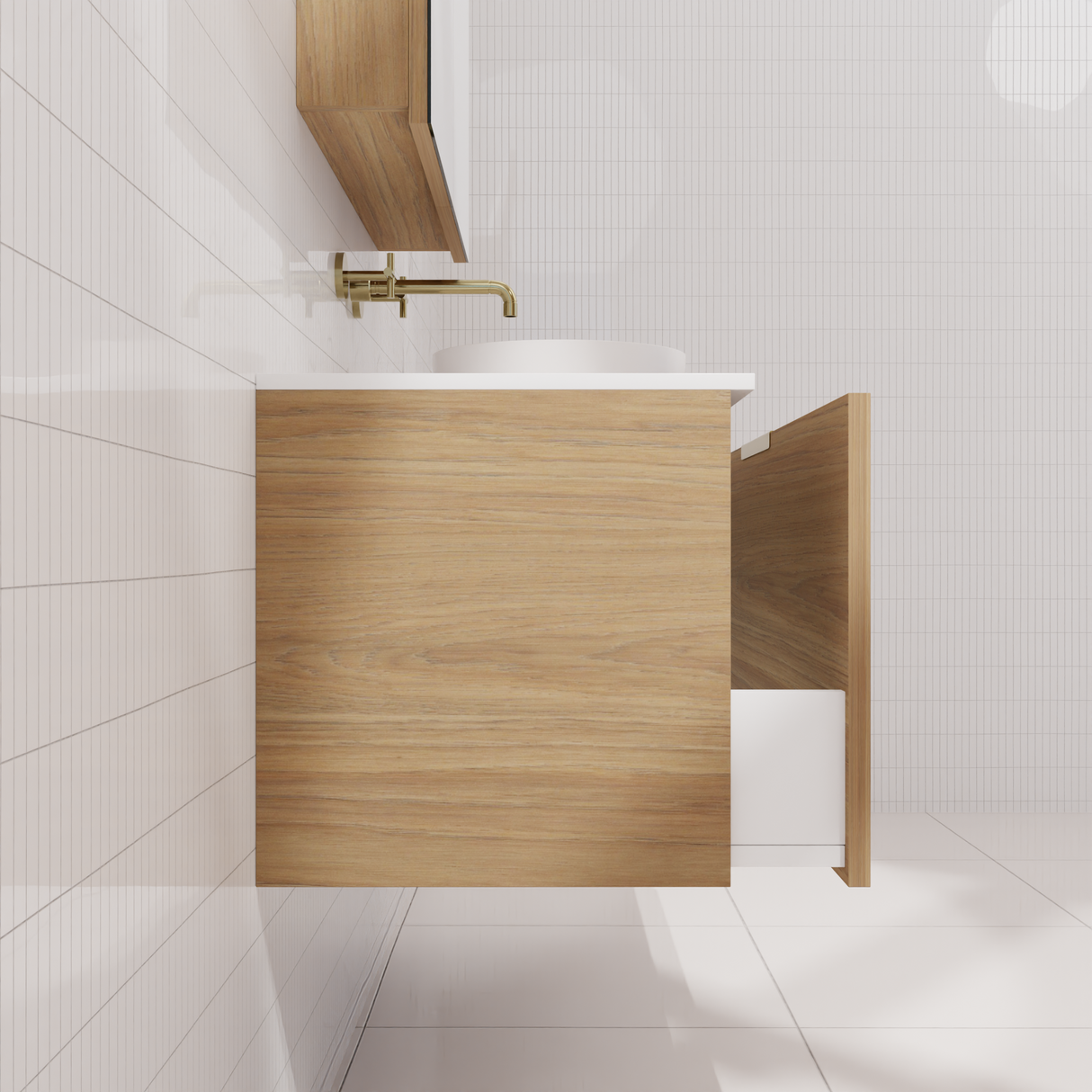 Zoe - 1200mm Prime Oak Wall Hung Vanity