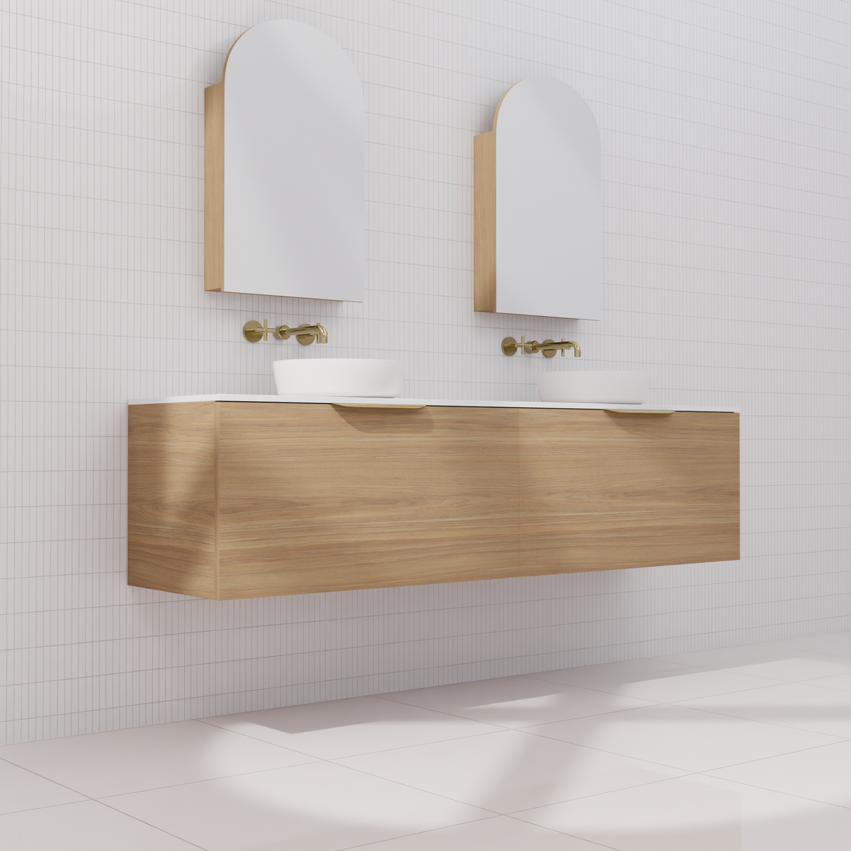Zoe - 1800mm Prime Oak Wall Hung Vanity