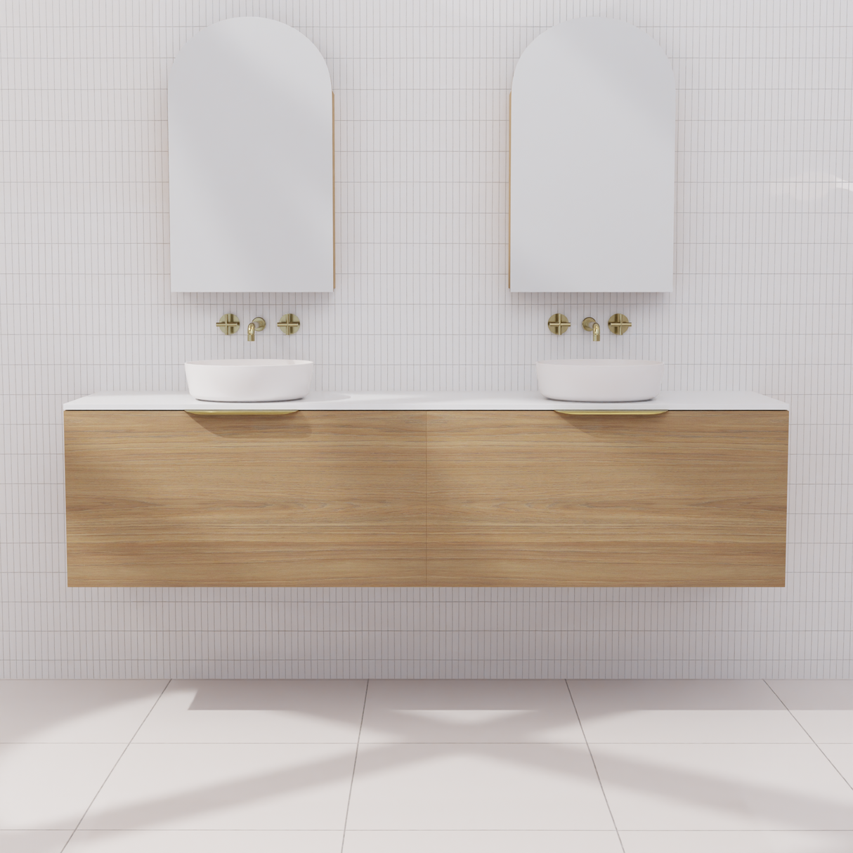 Zoe - 1800mm Prime Oak Wall Hung Vanity