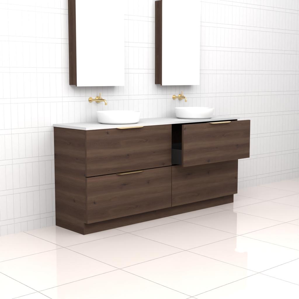 Celeste Duo - 1800mm Chestnut Freestanding Vanity