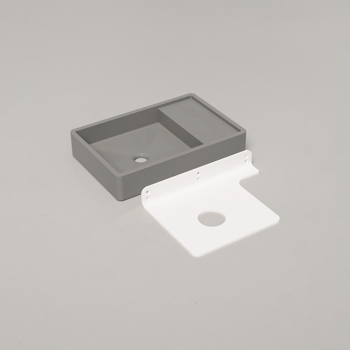 Shelf 03 Concrete Basin - Wall Mount | No Tap Hole | No Overflow