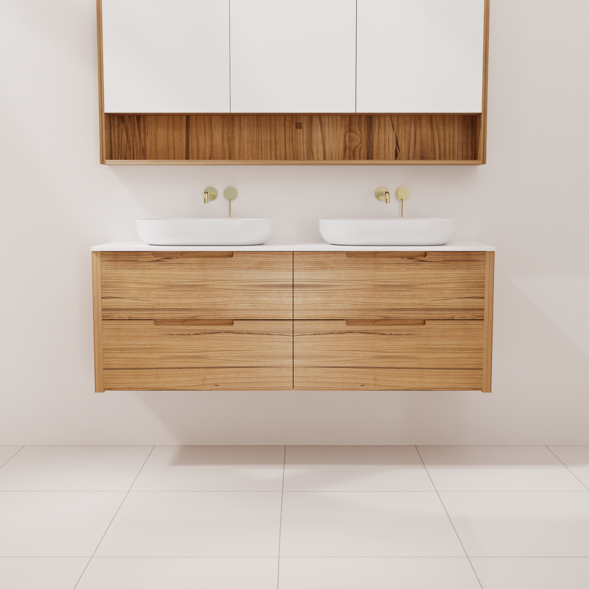 Avila - 1500mm Messmate Timber Vanity