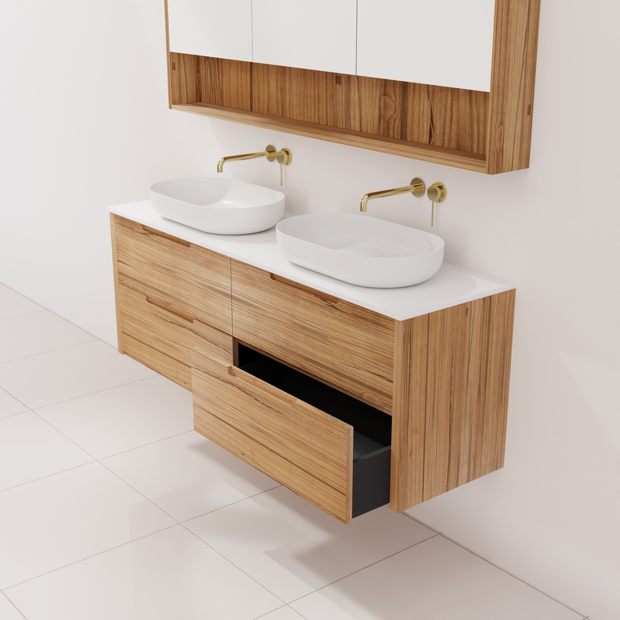 Avila - 1500mm Messmate Timber Vanity