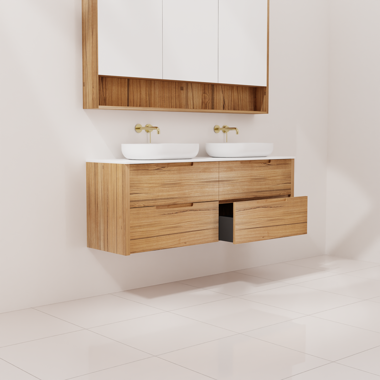 Avila - 1500mm Messmate Timber Vanity
