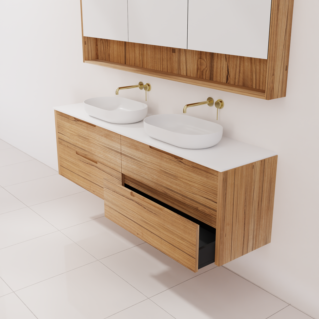 Avila - 1800mm Messmate Timber Vanity