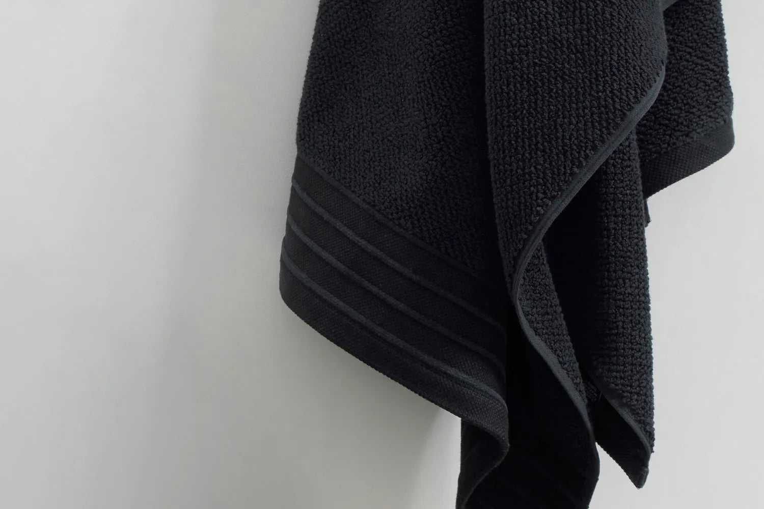 Pure Cotton Hand Towel - Jacquard, Black
