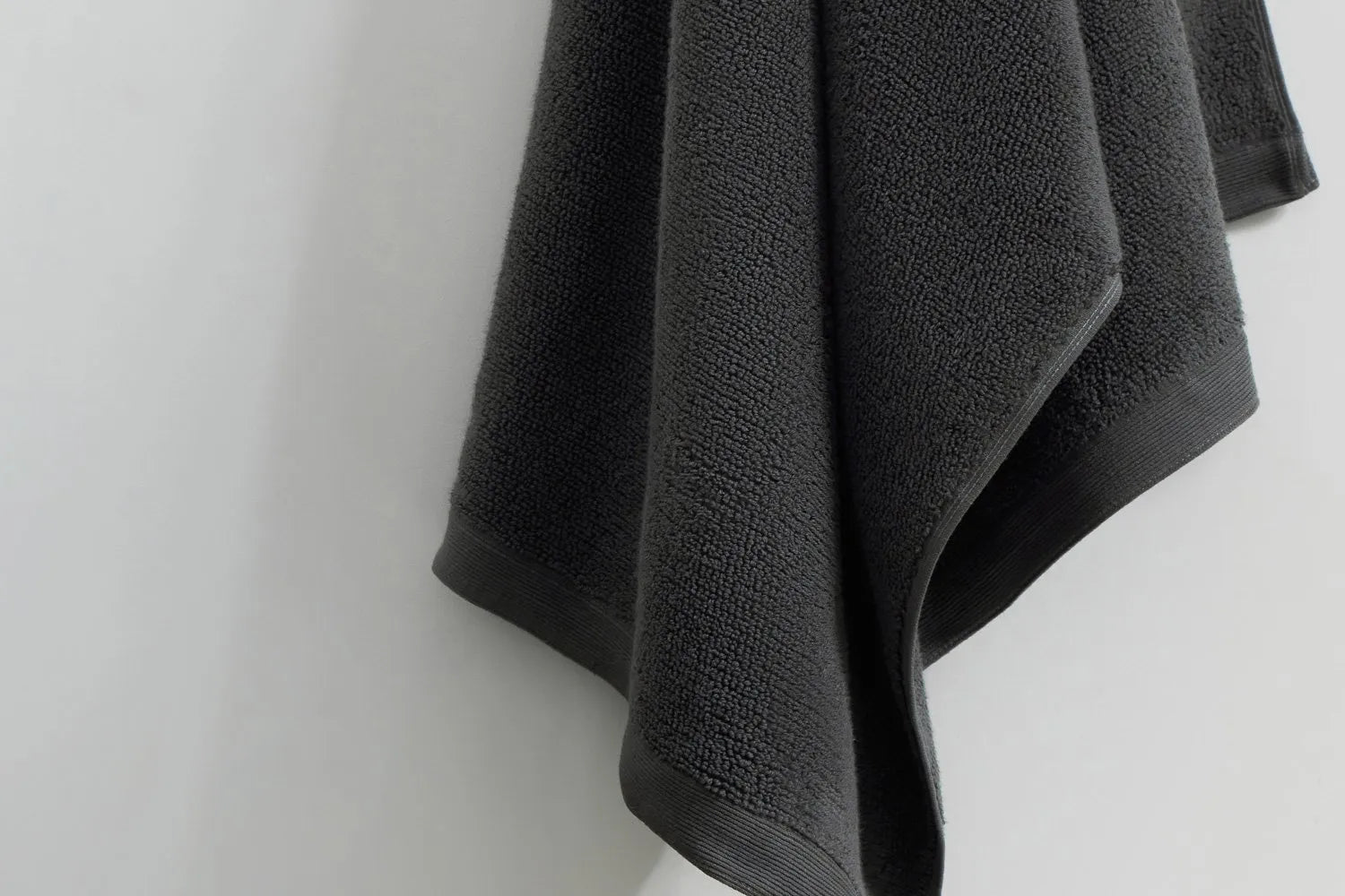 Pure Cotton Hand Towel - Rib, Charcoal