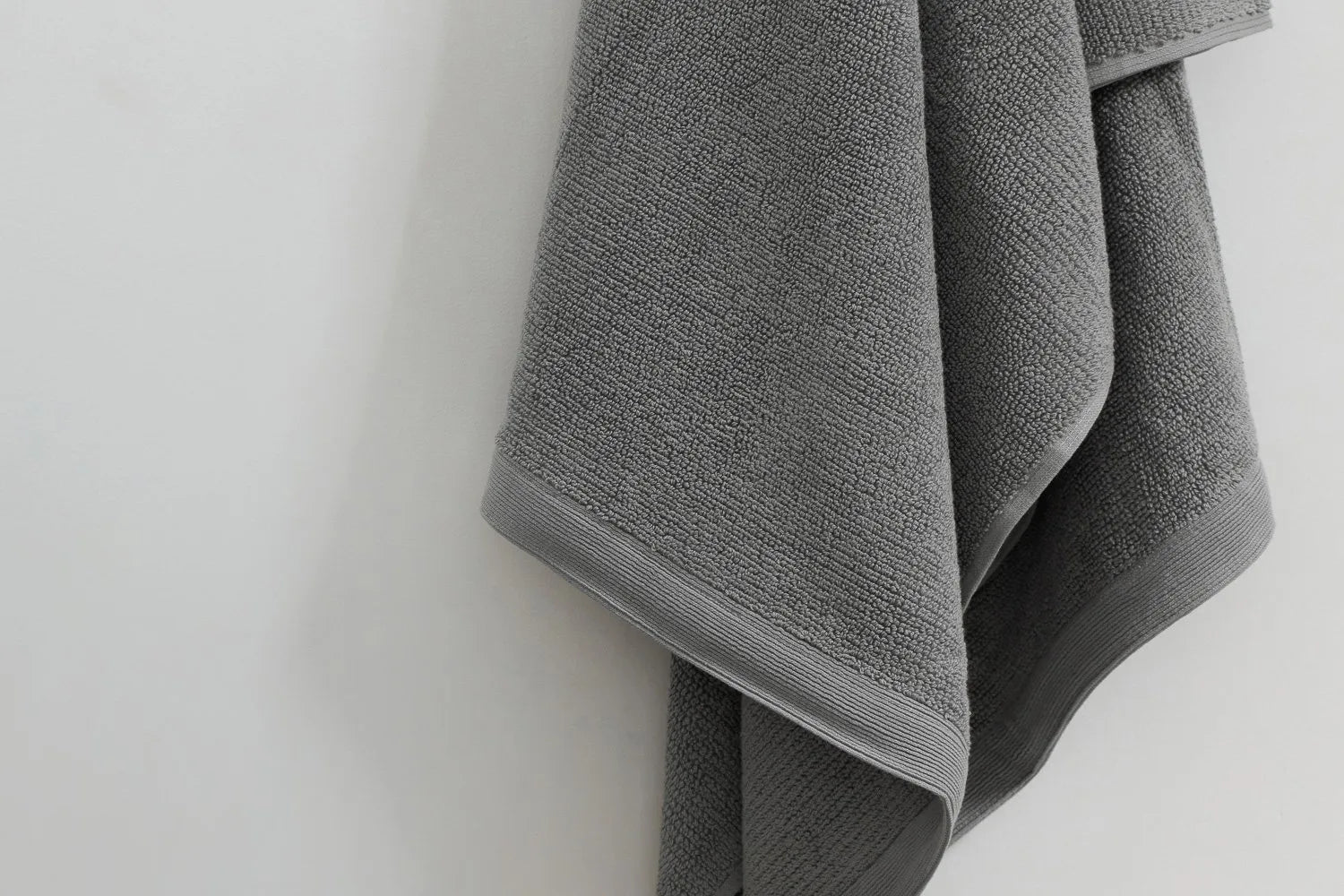 Pure Cotton Hand Towel - Rib, Grey