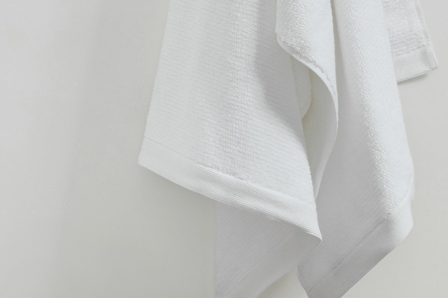 Pure Cotton Hand Towel - Rib, White
