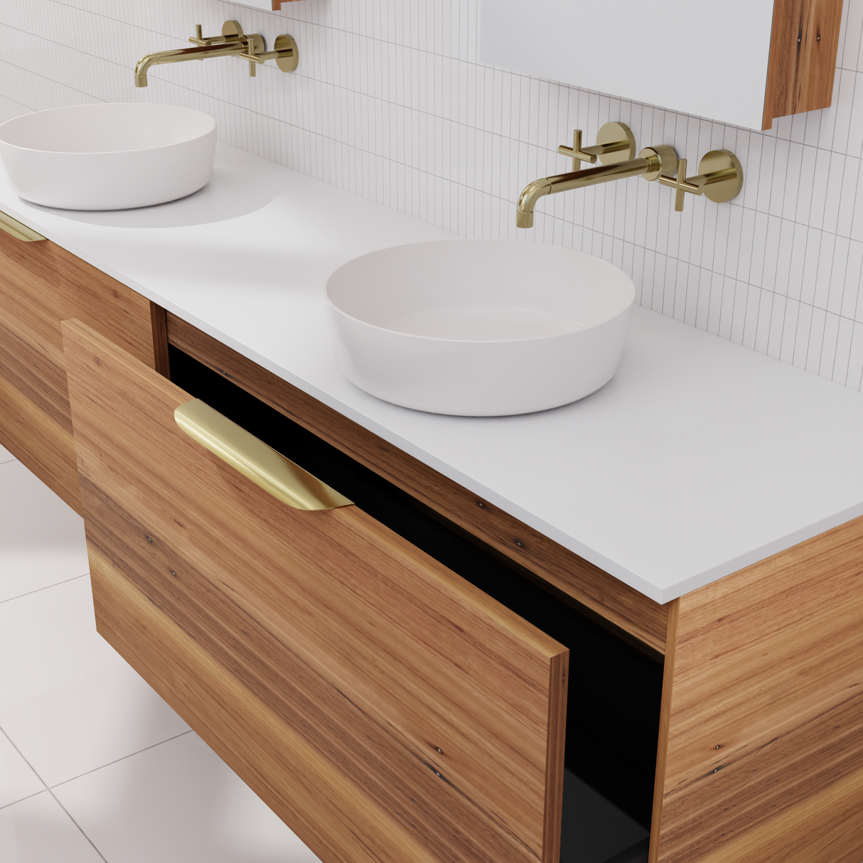 Zoe - 1800mm Blackbutt Wall Hung Vanity