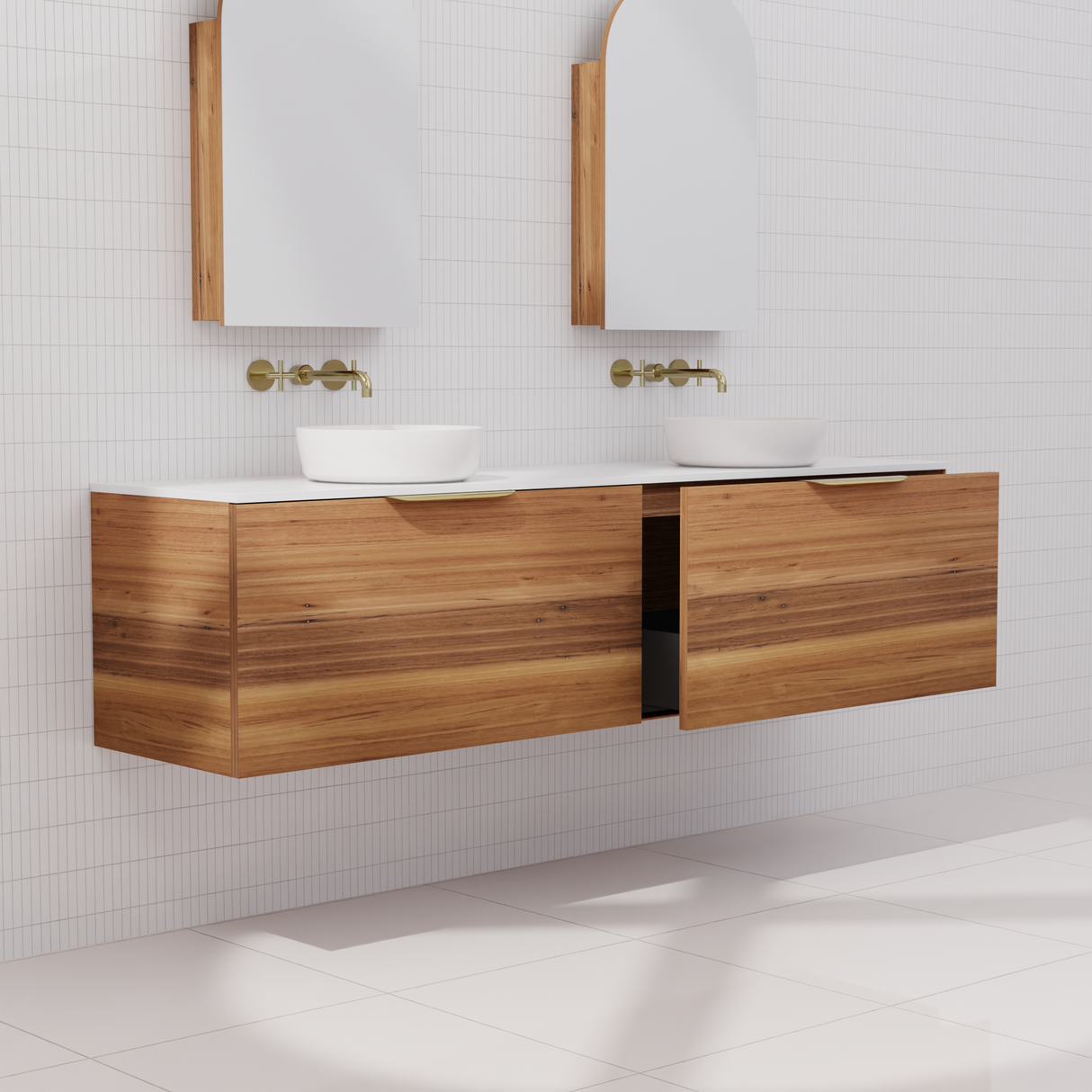Zoe - 1800mm Blackbutt Wall Hung Vanity