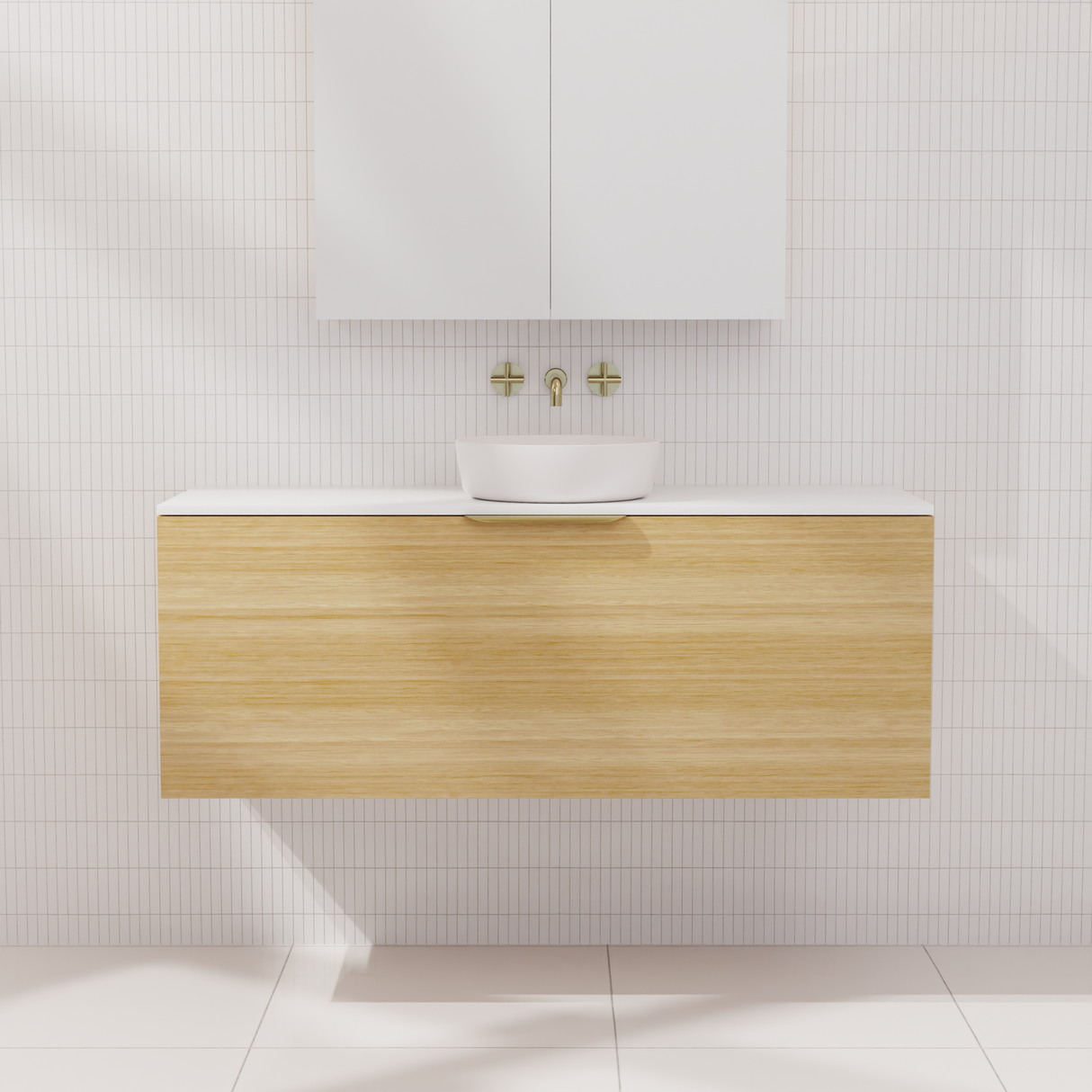 Zoe - 1200mm Light Oak Wall Hung Vanity