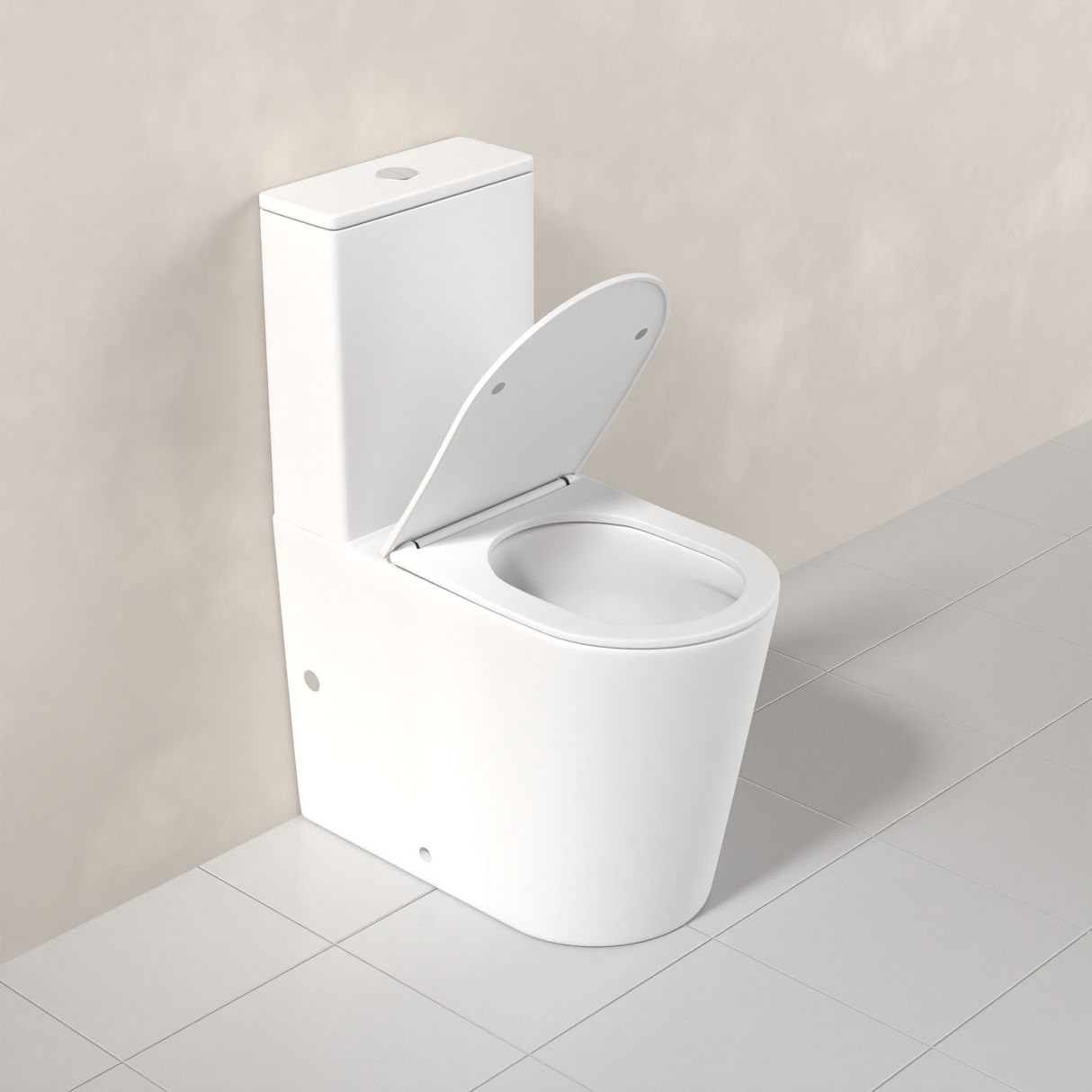 Azaria - Matte White Rimless Toilet Suite w Geberit Cistern