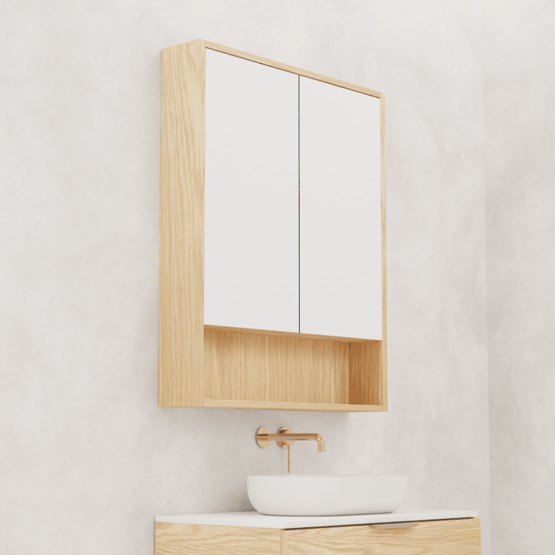 Carini - 750mm American White Oak Shaving Cabinet