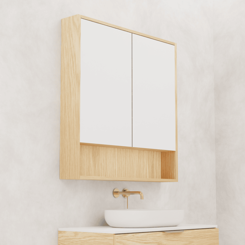 Carini - 900mm American White Oak Shaving Cabinet