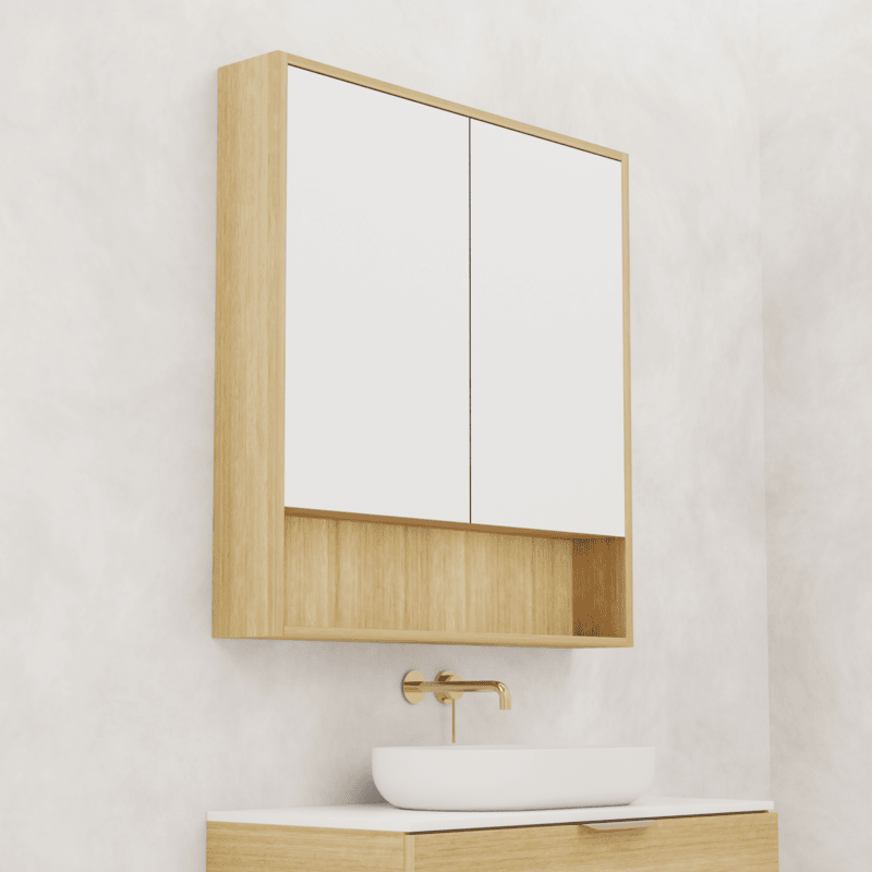 Carini - 900mm Light Oak Shaving Cabinet