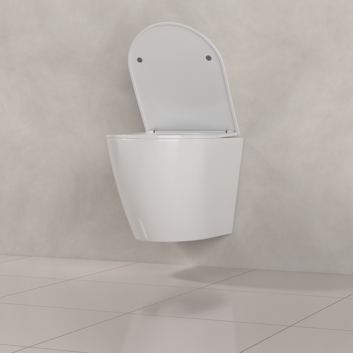Icarus - Gloss White Rimless Wall Hung Pan w Soft-Close Seat