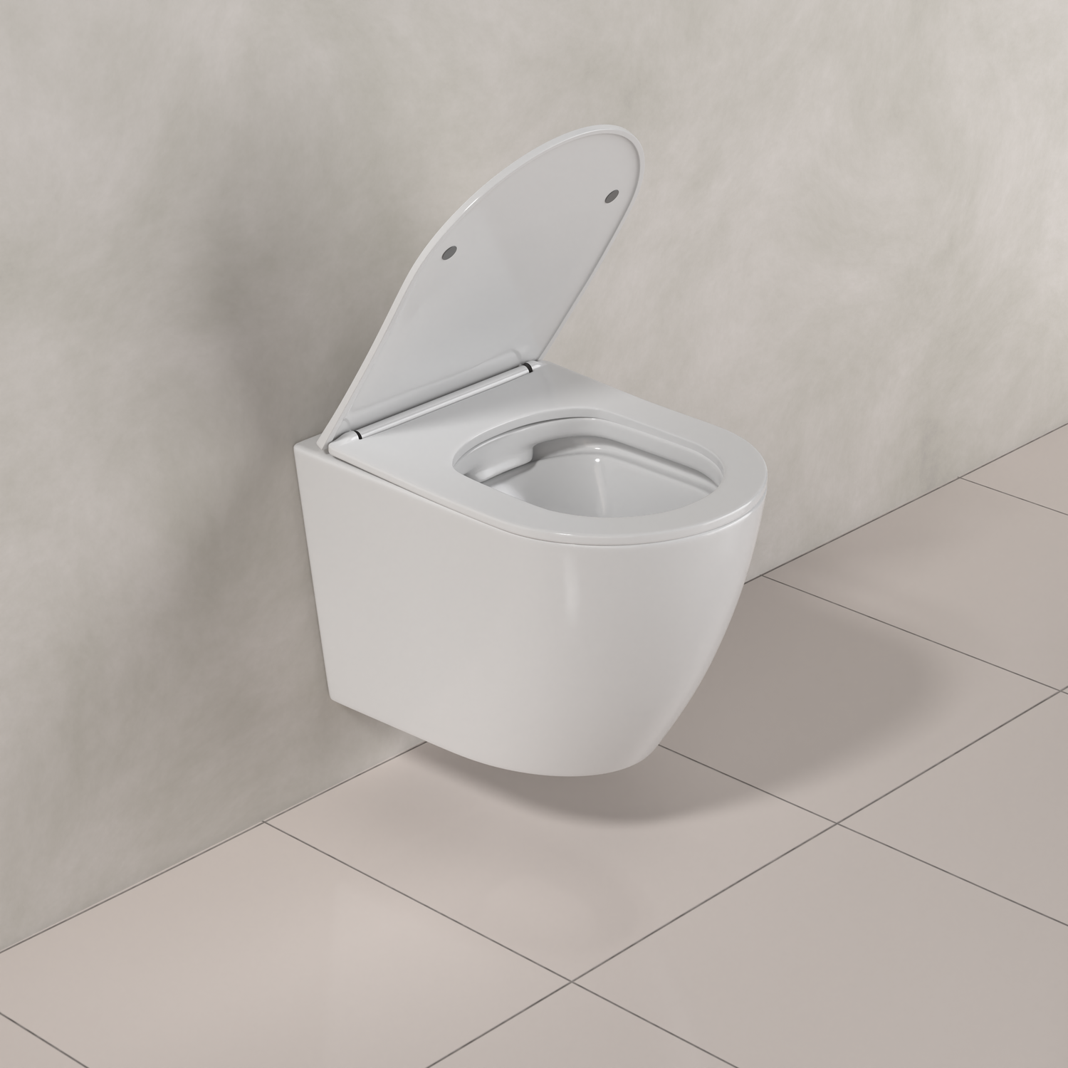 Icarus - Gloss White Rimless Wall Hung Pan w Soft-Close Seat
