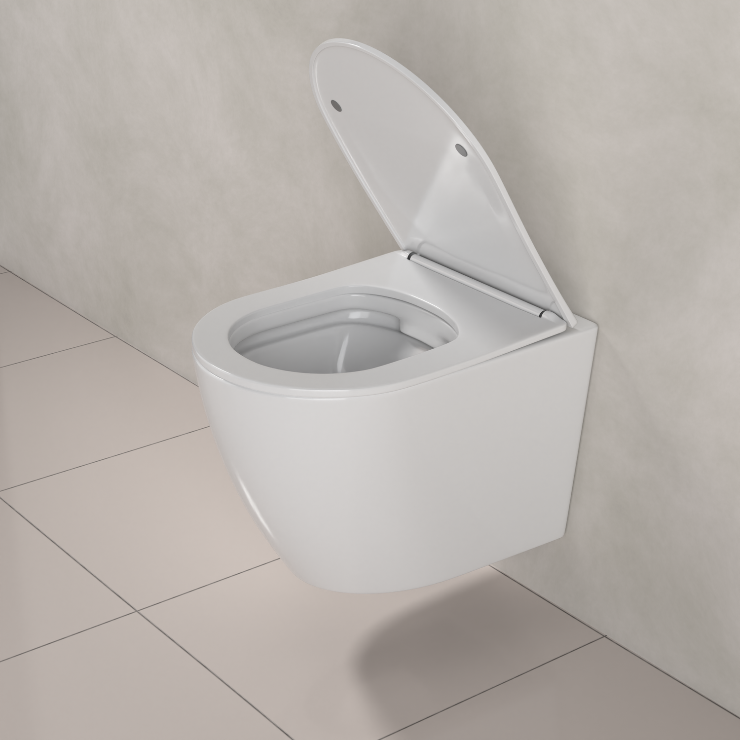 Icarus - Gloss White Rimless Wall Hung Pan w Soft-Close Seat