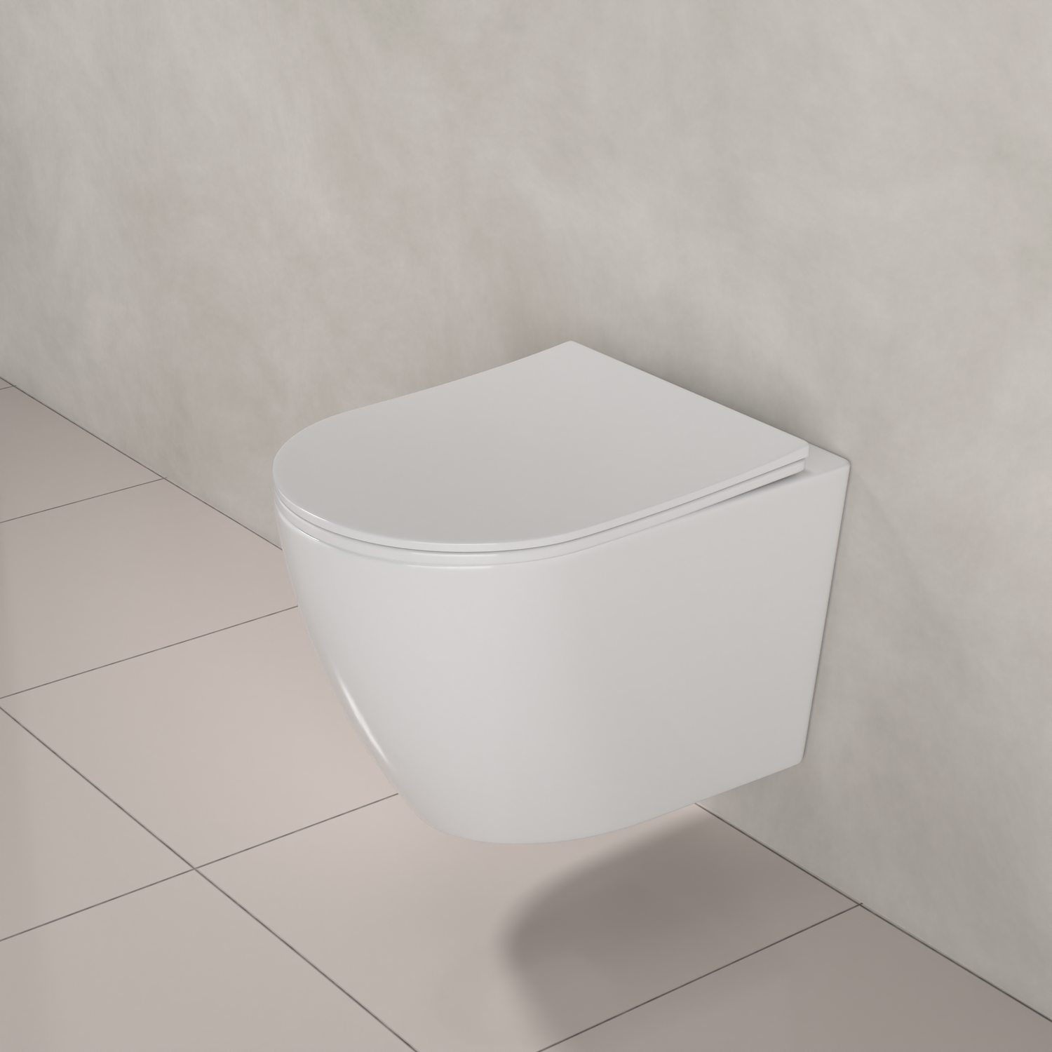 Icarus - Gloss White Rimless Wall Hung Pan w Soft-Close Seat