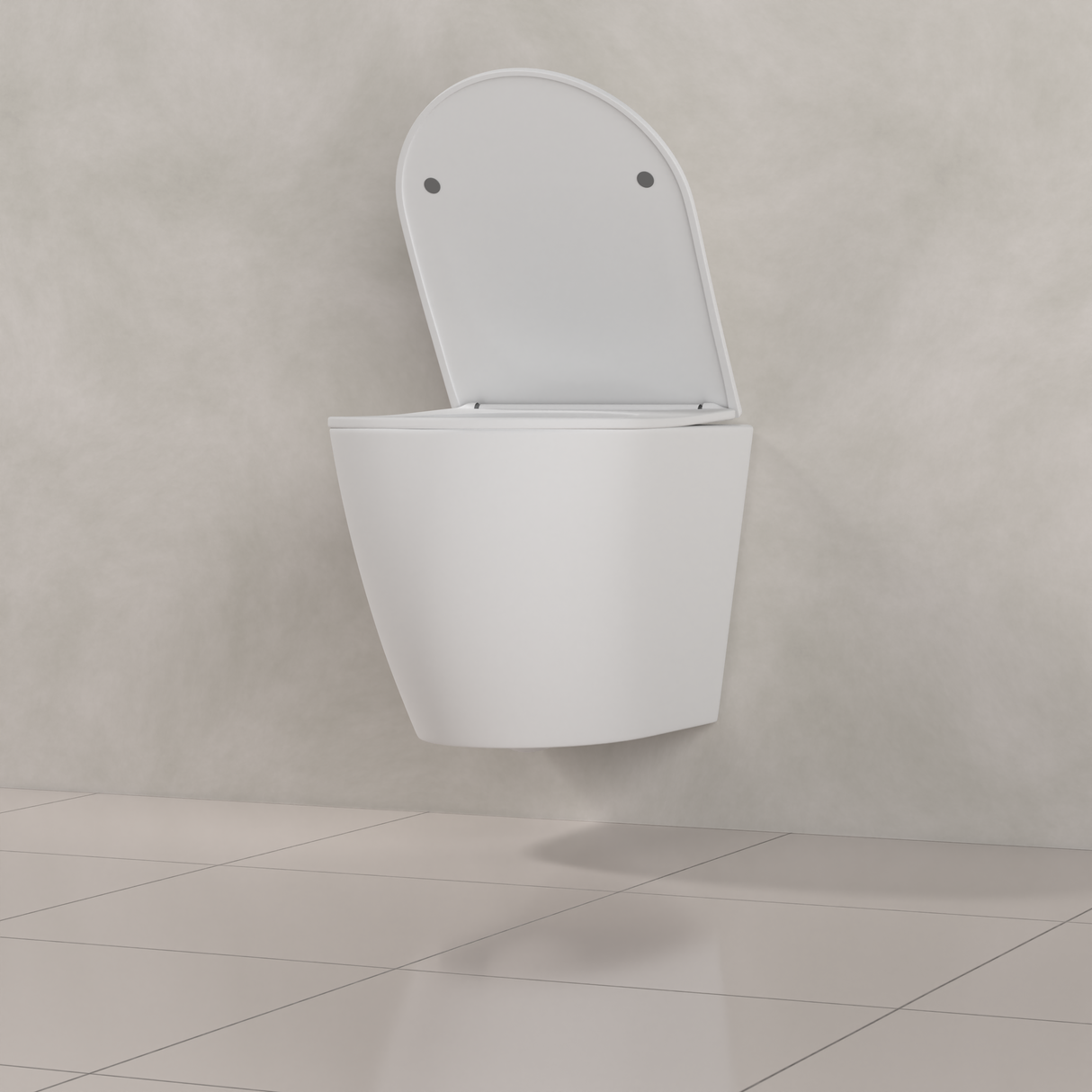 Icarus - Matte White Rimless Wall Hung Pan w Soft-Close Seat
