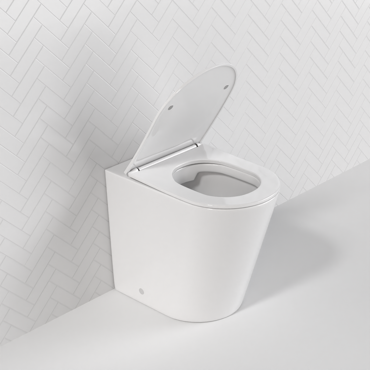 Vega - Gloss White Rimless Floor Pan w Soft-close Seat