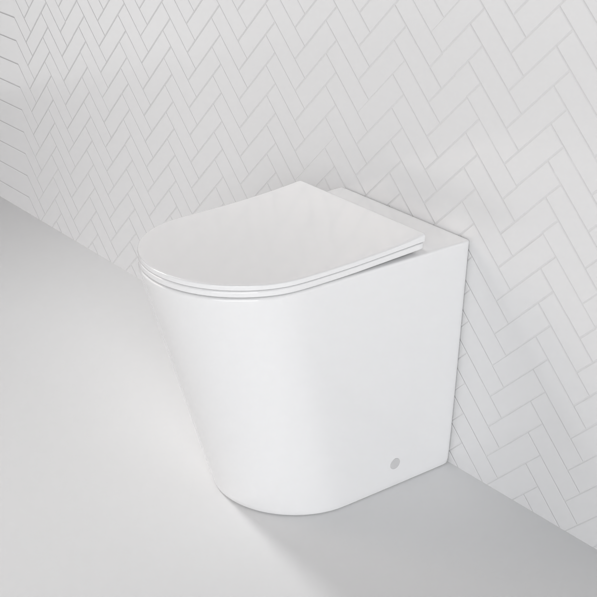 Vega - Gloss White Rimless Floor Pan w Soft-close Seat