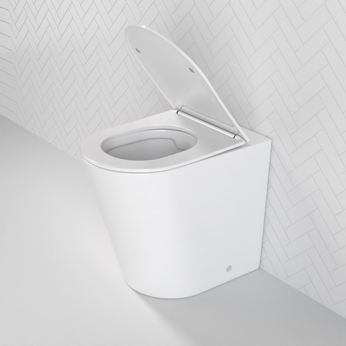 Vega - Gloss White Rimless Floor Pan w Soft-close Seat