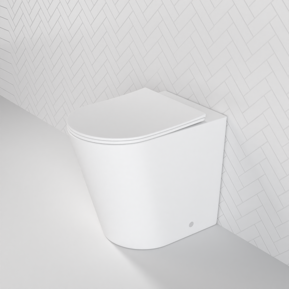 Vega - Matte White Rimless Floor Pan w Soft-close Seat