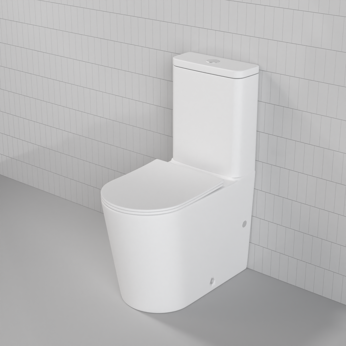 Vega - Matte White Rimless Toilet Suite w Geberit Cistern
