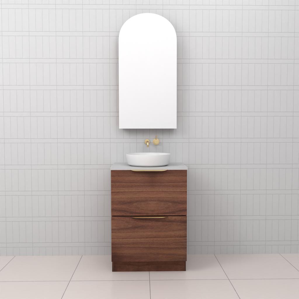 Celeste Duo - 600mm Walnut Freestanding Vanity