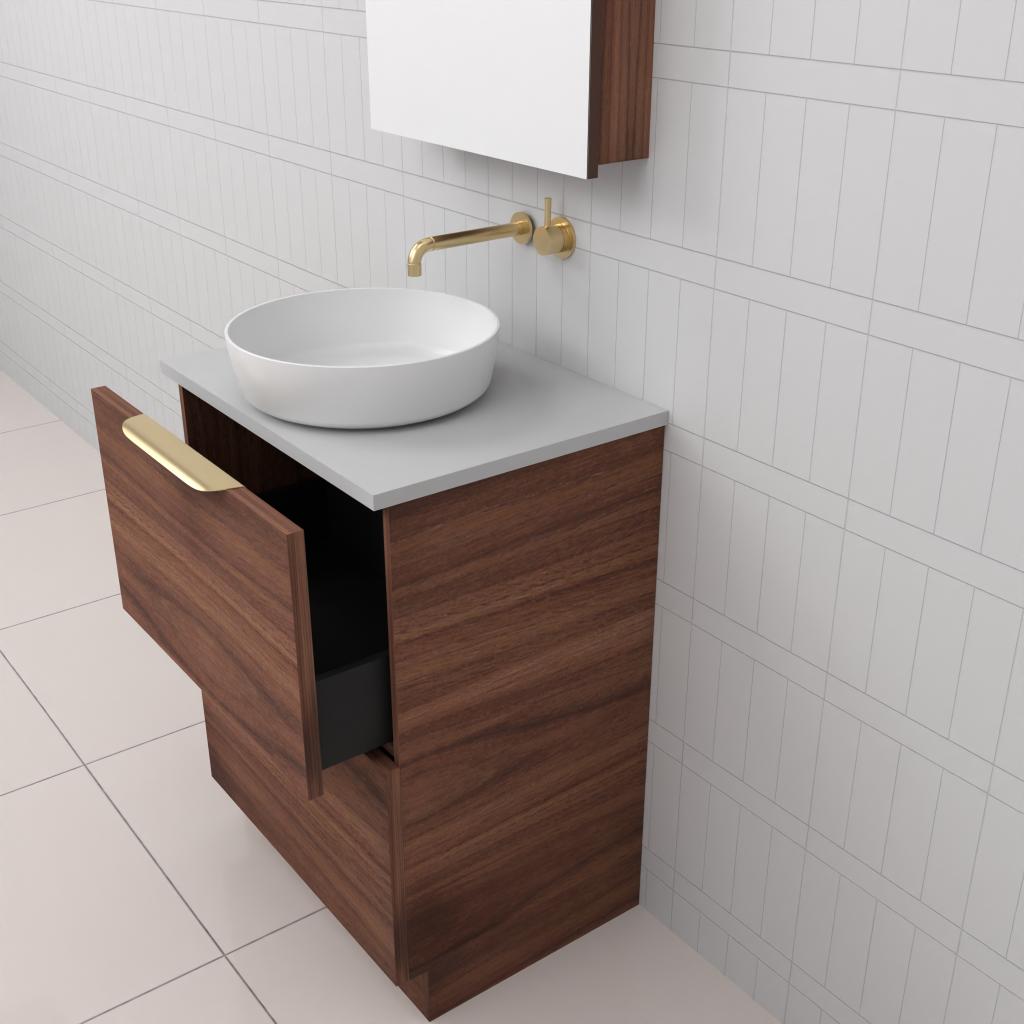 Celeste Duo - 600mm Walnut Freestanding Vanity