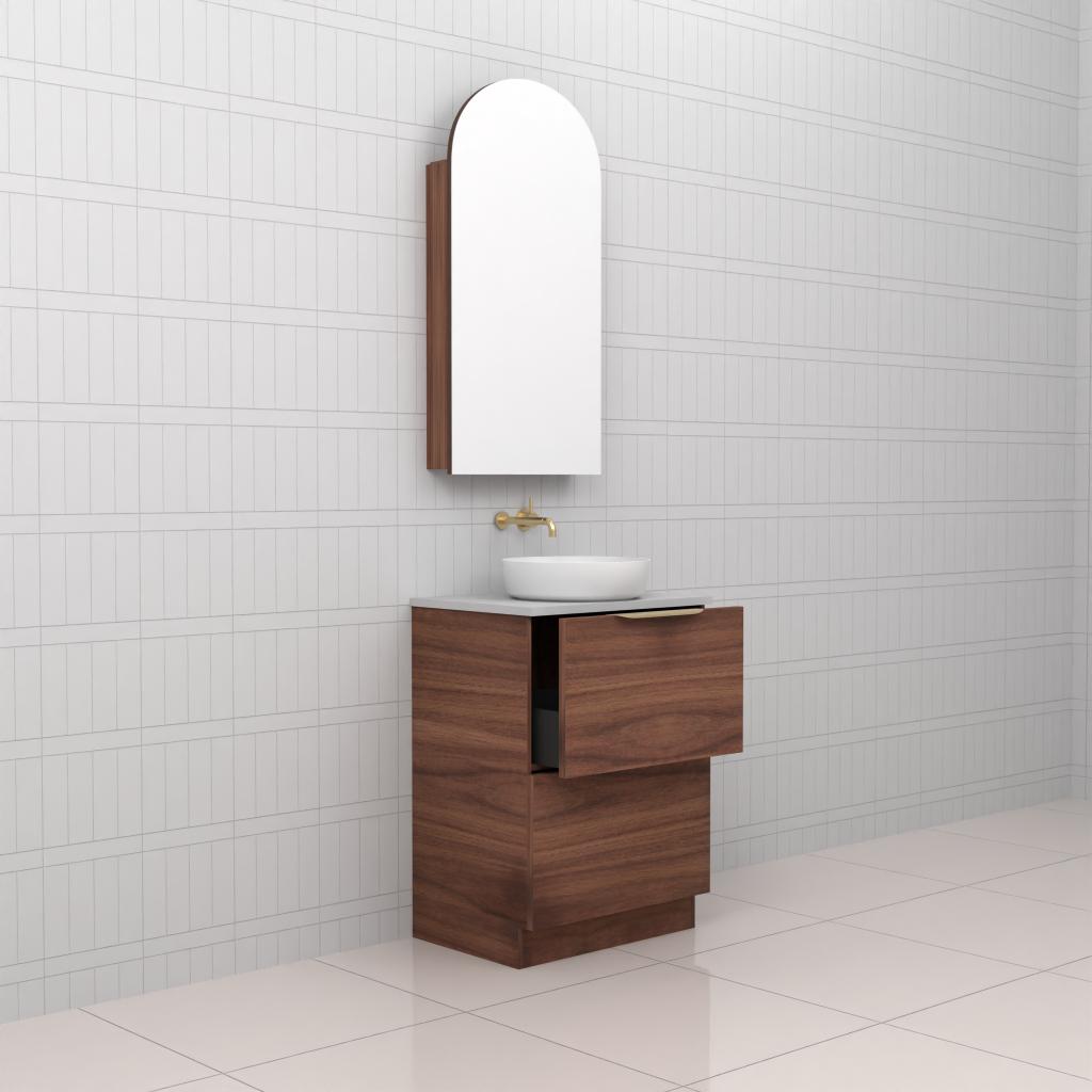 Celeste Duo - 600mm Walnut Freestanding Vanity