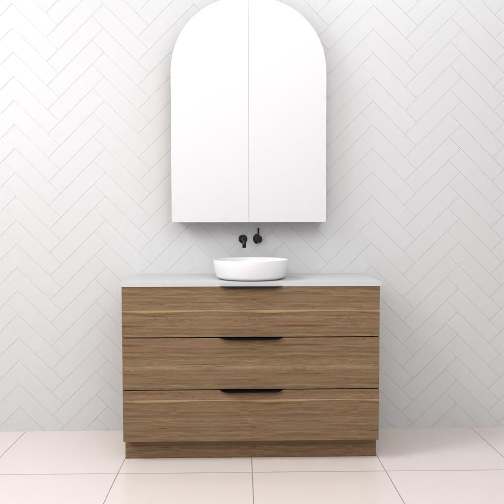 Celeste Trio - 1200mm Tuscan Oak Freestanding Vanity